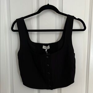 NWT Wayf Cora Snap-Front Crop Top.